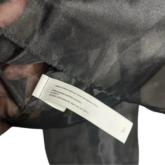 Eloquii Size 16 Sheer Top Leg of Mutton Sleeve Button Up Nylon Party Glam - Picture 7 of 8